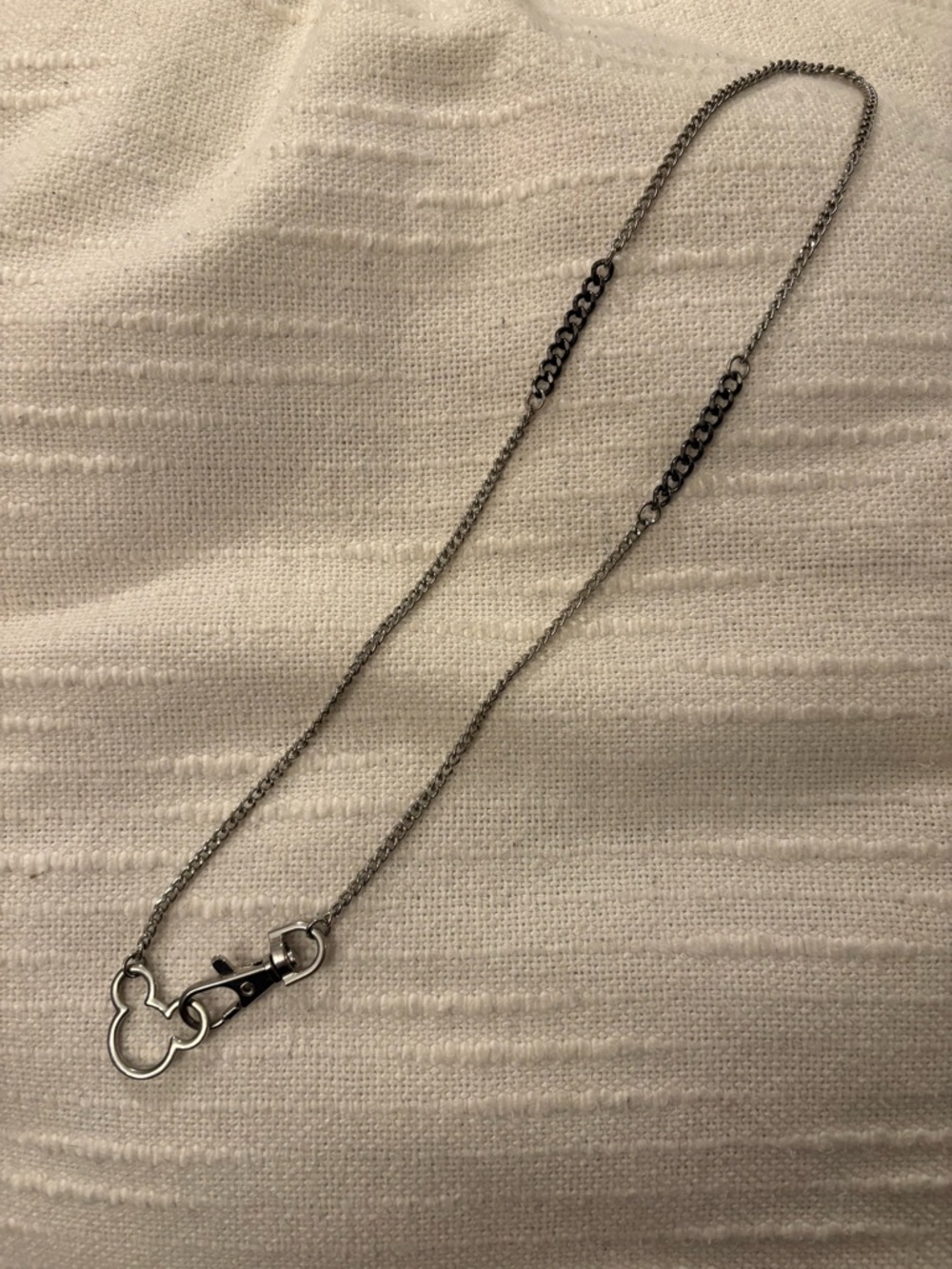 Silver and Black Mickey Mouse Chain